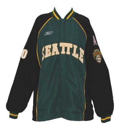 2001-02 Gary Payton Seattle SuperSonics Worn Road Warm-Up Jacket