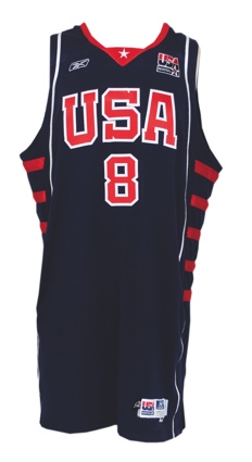 2004 Carmelo Anthony USA Olympic Game-Used Road Jersey