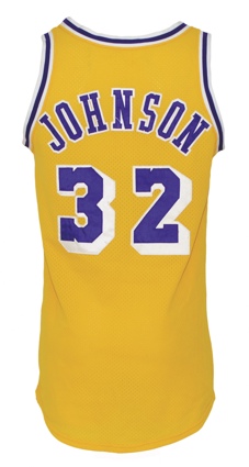 Circa 1985 Magic Johnson Los Angeles Lakers Game-Used Home Jersey