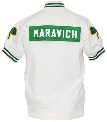 1980 “Pistol” Pete Maravich Boston Celtics Worn Home Warm-Up Jacket 