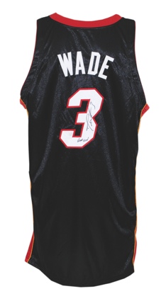 2005-06 Dwyane Wade Miami Heat Game-Used & Autographed Road Jersey (D Wade Hologram) (JSA)