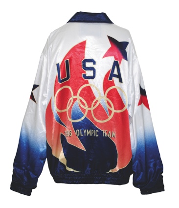1996 Hakeem Olajuwon USA Olympic Team Worn & Autographed Warm-Up Suit (2) (Olajuwon Charity LOA) (JSA)
