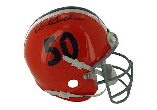 Dick Butkus Autographed Illinois #50 Replica Throwback Mini Helmet (Steiner COA)