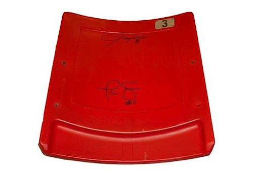 Phil Simms & Lawrence Taylor Dual Signed Authentic Seatback From Giants Stadium (Steiner COA)