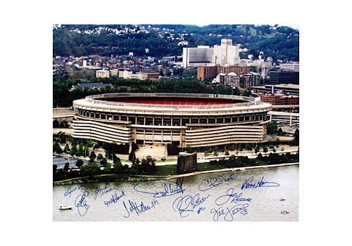 11 Signature Pittsburgh Steeler Greats View From Outside Three Rivers 20x24 (Steiner COA)