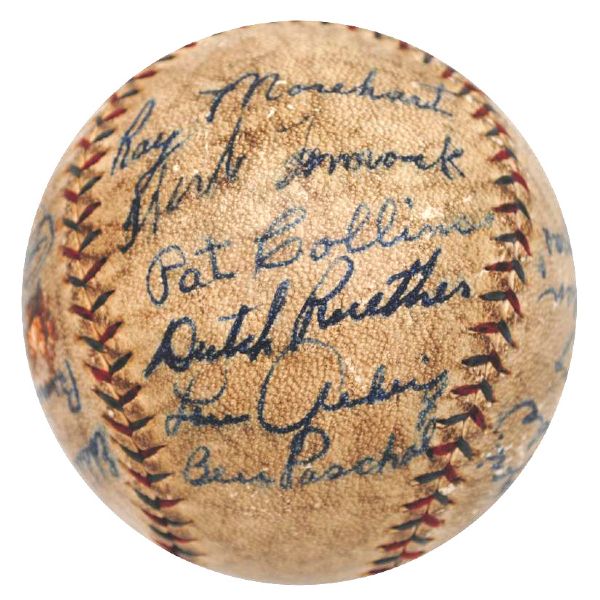 1927 NY Yankees Murderers Row World Championship Team Autographed Baseball (Full JSA LOA)