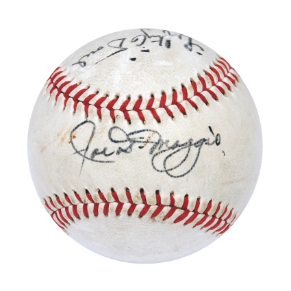 Joe DiMaggio & Lefty ODoul Autographed Baseball (Full JSA LOA)