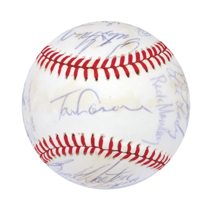 1977 LA Dodgers National League Champions Team Autographed Baseball (JSA)