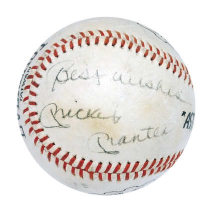 Mickey Mantle Single-Signed Baseball Inscribed "Best Wishes" (JSA)