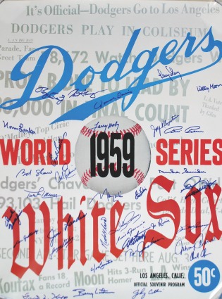 1959 LA Dodgers & Chicago White Sox World Series Autographed Poster (Reunion) (JSA)