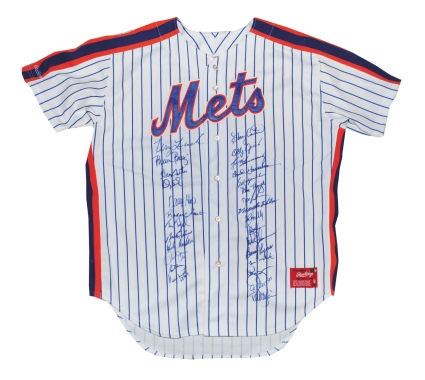 1986 NY Mets World Championship Team Autographed Jersey (JSA)