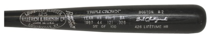 Triple Crown Winners Autographed Bat & .400 Hitters Autographed Bat (2) (JSA)
