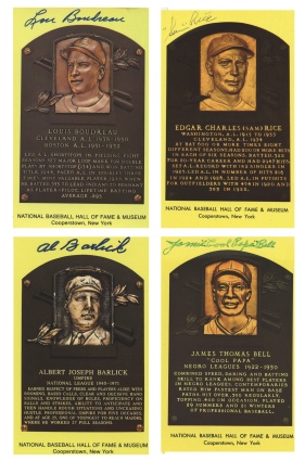 Lot of Hall of Famers Autographed HOF Plaques (51) (JSA)