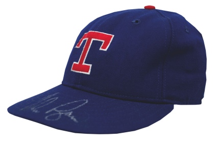 1991 Nolan Ryan Texas Rangers Game-Used and Autographed Cap (JSA)