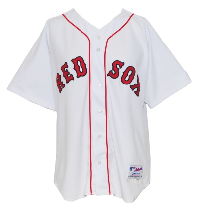 2004 Kevin Youkilis Boston Red Sox Game-Used & Autographed Home Jersey (Championship Season) (JSA)