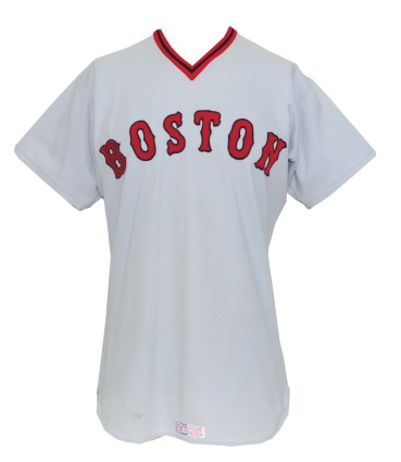 1977 Bill “Spaceman” Lee Boston Red Sox Game-Used Road Jersey (Bat Boy Letter)