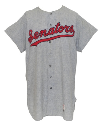 1964 Ron Kline Washington Senators Game-Used Road Flannel Jersey (Team Repairs)