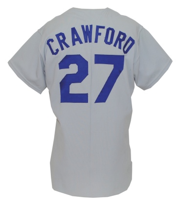 1974 Willie Crawford LA Dodgers Playoffs/World Series Game-Used Road Jersey