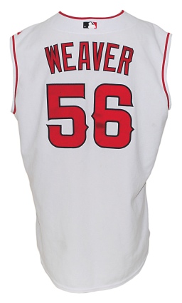 2006 Jered Weaver Rookie LA Angels of Anaheim Game-Used & Autographed Home Jersey Vest (Team Letter) (JSA)