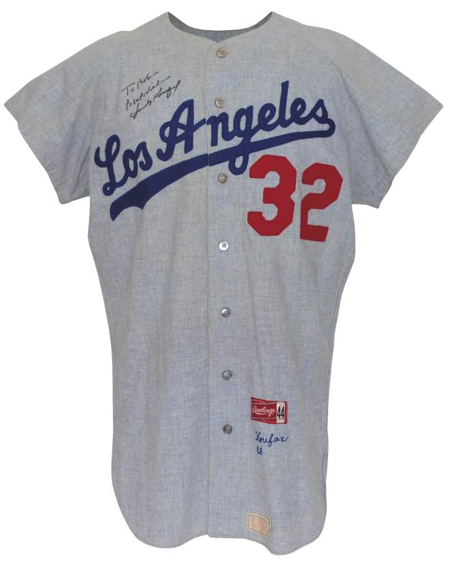 Lot Detail - 1966 Sandy Koufax Los Angeles Dodgers Game-Used & Autographed  Road Flannel Jersey (Cy Young Award Season) (Final Season) (World Series  Season) (JSA)