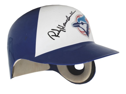 1993 Rickey Henderson Toronto Blue Jays Game-Used & Autographed Batting Helmet (Championship Season) (Team Letter) (JSA)