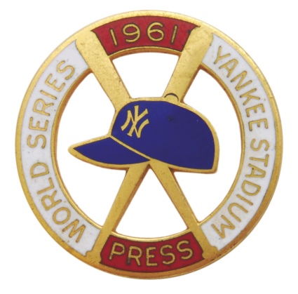 1961 New York Yankees World Series Press Pin