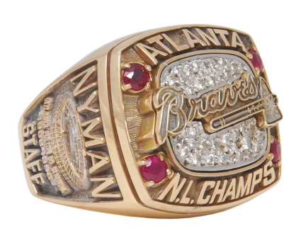 1996 Jerry Nyman Atlanta Braves National League Championship Ring (Nyman LOA)