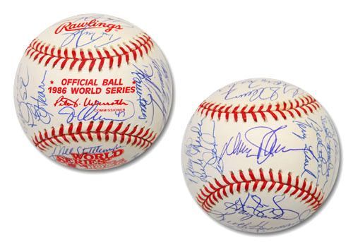 1986 World Champion New York Mets Team Signed Baseball