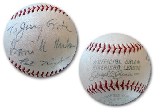 Former First Lady Pat Nixon Autographed Baseball from Jerry Grote’s Collection 