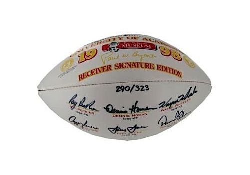 Alabama Receivers Multi Signed Football (Alabama COA) (LE/323) (Steiner COA)