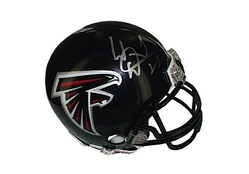 Warrick Dunn Autographed Falcons Mini Helmet (Steiner COA)