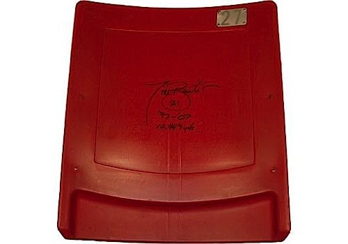 Tiki Barber Autographed Authentic Meadowlands Seatback w/ "97-07 & 10,449 yards" Insc. (Steiner COA)
