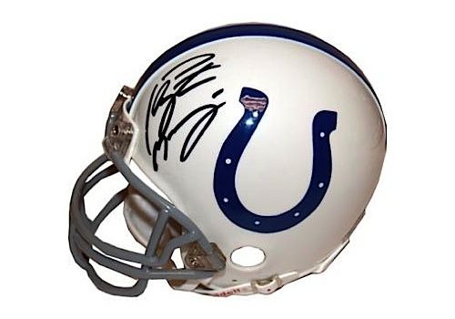 Peyton Manning Autographed Colts Replica Mini Helmet (Steiner COA)