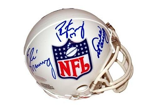 Archie, Eli & Peyton Autographed NFL Logo Mini Helmet (Steiner COA)