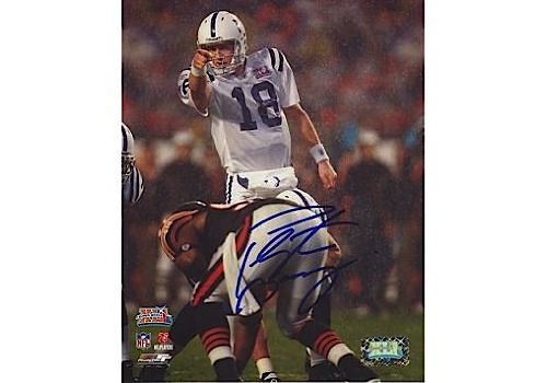 Peyton Manning Autographed Colts SB XLI Pointing at Line 16X20 Photograph (Signed in Blue) (Steiner COA)