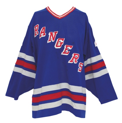 1988-89 Ron Greschner NY Rangers Game-Used Jersey (Blood Staining) (Team Repair) (Byron LOA)