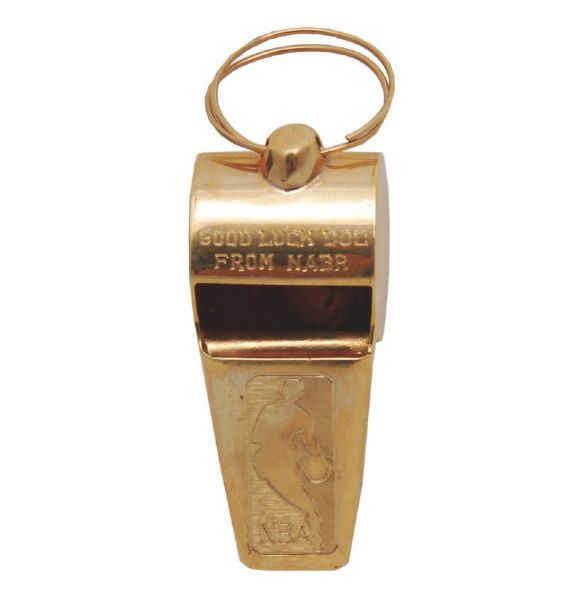 1987 Jess Kersey Gold Whistle Presented to Julius Erving (Erving Family LOA)