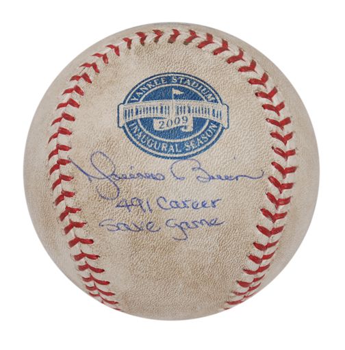 5/21/2009 Mariano Rivera 491st Career Save Game-Used & Autographed Baseball (JSA) (Steiner & MLB Holograms)