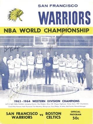 1963-64 San Francisco Warriors World Champions Team Autographed Program (JSA)