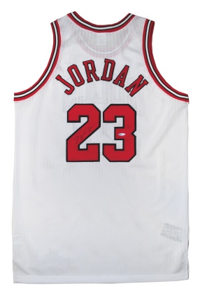 Michael Jordan Chicago Bulls Autographed Pro-Cut Home Jersey (JSA) (UDA)