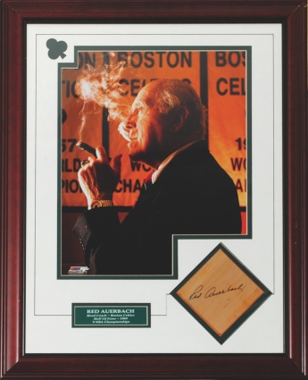 Framed Red Auerbach Boston Celtics Autographed Display Piece (JSA)