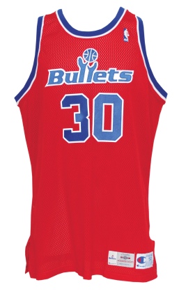 1995-96 Rasheed Wallace Rookie Washington Bullets Game-Used Road Jersey