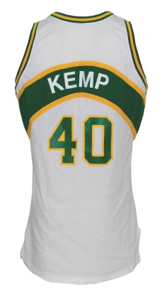 1993-94 Shawn Kemp Seattle Supersonics Game-Used & Autographed Home Jersey (JSA)