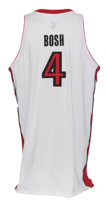 2006-07 Chris Bosh Toronto Raptors Game-Used & Autographed Home Jersey (JSA)
