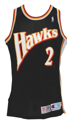 1994-95 Stacey Augmon Atlanta Hawks Game-Used Road Alternate Uniform (2)