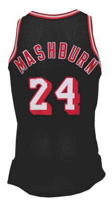 1996-97 Jamal Mashburn Miami Heat Game-Used Road Jersey
