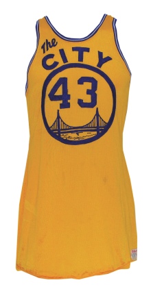 1966-67 Clyde Lee Rookie Golden State Warriors Game-Used Home Jersey (One Year Style)