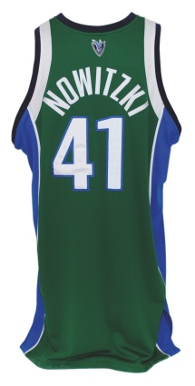 2007-08 Dirk Nowitzki Dallas Mavericks "P-Diddy" Green Game-Issued Jersey (Team Letter)
