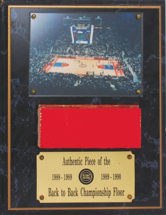 1988-89 Detroit Pistons Piece of the Back-To-Back Championship Floor (Rodman LOA)
