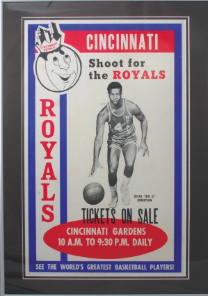 Mid 1960s Framed Cincinnati Royals Team Broadside with Oscar Robertson (Very Rare)